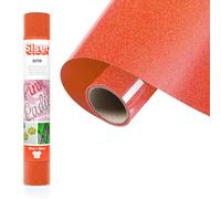 Siser® Glitter Ember Orange, 30 cm x 0,5 m, vinyle thermotransférable thermocollant pailleté pour la personnalisation des tissus, vêtements et accessoires, loisirs créatifs, facile à couper