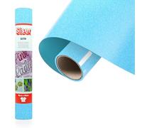 Siser Glitter Neon Blue, 30 cm x 0,5 m, vinyle thermocollant pailleté pour la personnalisation de tissus, vêtements et accessoires, loisirs créatifs, facile à découper