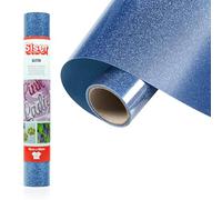 Siser® Glitter Old Blue, 30 cm x 0,5 m, vinyle thermotransférable thermocollant pailleté pour la personnalisation des tissus, vêtements et accessoires, loisirs créatifs, facile à couper