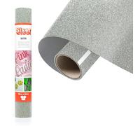 Siser Glitter Silver, 30 cm x 0,5 m, vinyle thermocollant pailleté pour la personnalisation de tissus, vêtements et accessoires, loisirs créatifs, facile à découper