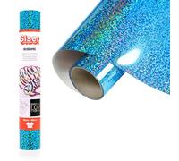 Siser Holographic Aqua, 30 cm x 0,5 m, vinyle thermocollant holographique pour la personnalisation de tissus, vêtements et accessoires, loisirs créatifs, facile à découper