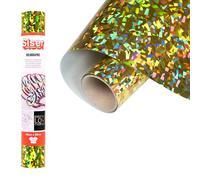 Siser Holographic Crystal Gold, 30 cm x 0,5 m, vinyle thermotransférable thermocollant holographique pour la personnalisation des tissus, vêtements et accessoires, loisirs créatifs, facile à couper