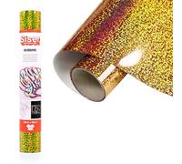 Siser Holographic Gold Or, 30 cm x 0,5 m, vinyle thermotransférable thermocollant holographique pour la personnalisation des tissus, vêtements et accessoires, loisirs créatifs, facile à couper