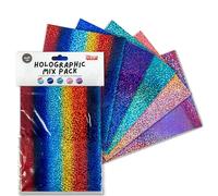 Siser® Holographic Pack - 5 feuilles A5 de Vinyle thermocollant effet holographique (couleurs assorties). Idéal pour tissus, vêtements et accessoires. Facile à découper.