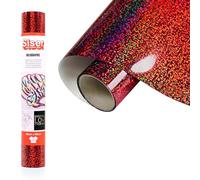 Siser Holographic rouge rouge 30 cm x 0,5 m, vinyle thermotransférable thermocollant holographique pour la personnalisation des tissus, vêtements et accessoires, loisirs créatifs, facile à couper