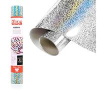 Siser Holographic Silver, 30 cm x 0,5 m, vinyle thermocollant holographique pour la personnalisation de tissus, vêtements et accessoires, loisirs créatifs, facile à découper