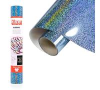 Siser Holographic Sky Blue, 30 cm x 0,5 m, vinyle thermotransférable thermocollant holographique pour la personnalisation des tissus, vêtements et accessoires, loisirs créatifs, facile à couper