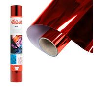 Siser Metal Red, 30 cm x 0,5 m, vinyle thermocollant métallisé pour la personnalisation de tissus, vêtements et accessoires, loisirs créatifs, facile à découper