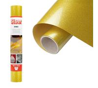 Siser Sparkle Gold Star, 30 cm x 0,5 m, vinyle thermocollant à effet pailleté brillant pour la personnalisation de tissus, vêtements et accessoires, loisirs créatifs, facile à découper