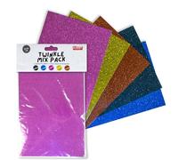 Siser® Twinkle Pack - 5 feuilles A5 de vinyle thermocollant pailleté et réfléchissant (couleurs assorties). Idéal pour tissus, vêtements et accessoires. Facile à découper.