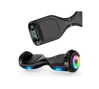 SISGAD Hoverboard, Gyropode électrique 6,5 Pouces Hoverboard avec Musique Bluetooth, lumières LED et Moteur Puissant pour Enfants et Adolescents-Noir