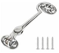 SISI UK® The Door Handle Store Crochet de cabine en chrome poli Loquet de portail, loquet de porte, crochet et œillet, crochet de cabine, crochet et œillet, loquet de porte de jardin, loquet de porte