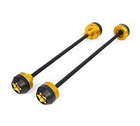 SISIFEIER Curseurs de Cadre de Moto pour Y&amaha Mt-09 Fz-09 Fj-09 Mt09 Tracer 900/Gt Xsr90 2014-2020 Protecteur Roue Moto Avant Arrière Essieu Fourche Crash Curseurs(Front Rear Gold)