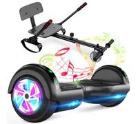 SISIGAD 6,5 Pouces Hoverboards avec Hoverkart ，Bluetooth et Lumières Led,cadeaux idéaux pour les enfants