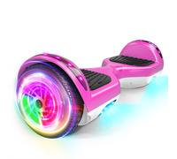 Sisigad Hoverboard 6.5'' Hy-A12c, Bluetooth+Lumière Led, Autonomie 7-8km, Vitesse Maximale 10km/H, Batterie 18v/2.6ah, Meilleur Cadeau Pour Les Enfants-Rose + Blanc