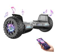 SISIGAD Hoverboard 8,5"", Vitesse Maximale de 10km/h, Batterie 18V/5.2Ah, Éclairage LED+Musique Bluetooth, noir