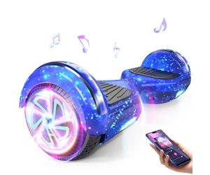 SISIGAD Hoverboard, Electric Scooters with Bluetooth & 6.5" Flash Wheels & LED Headlights Fender Lights, All Terrain for Kids