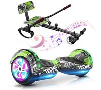 SISIGAD Hoverboard, Scooter Sitzbefestigung Combo mit Bluetooth Corlorful LED Lights, einstellbare Rahmenlänge für Kinder