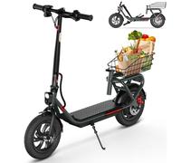 SISIGAD Trottinette Électrique Adulte 12 Pouces Trottinette Électrique Pliable avec Panier, 36V 7.8AH Batterie 25km/h Vitesse 300W Moteur, Scooter Électrique avec Double Frein et Lumière