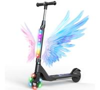SISIGAD Trottinette Electrique Enfant 6-8-10 Ans Electric Scooter Kids 5.3 Pouces avec Lumière LED Colorée & 3 Hauteurs Ajustables, Scooter Électrique Enfant Charge Max 70 Kg, Vitesse Max 10 Km/h