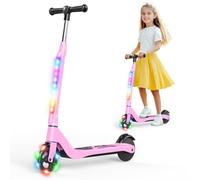 SISIGAD Trottinette Electrique Enfant 6-8-10 Ans Scooter Électrique 5.3 Pouces avec Lumière LED Colorée & 3 Hauteurs Ajustables, Trottinette Enfant Vitesse Max 10 Km/h Charge Max 70Kg Autonomie 4KM