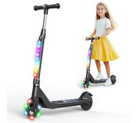 SISIGAD Trottinette Electrique Enfant 6-8-10 Ans Scooter Électrique 5.3 Pouces avec Lumière LED Colorée & 3 Hauteurs Ajustables, Trottinette Enfant Vitesse Max 10 Km/h Charge Max 70Kg Autonomie 4KM