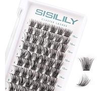 SISILILY Extension Cils - 72 Pcs Faux Cils Individuel 3D Naturel Cluster Lashes Volume Russe DIY Extensions de Cils Réutilisables 0.07mm C Curl 10-16mm Imperméable Bouquet Faux Cils (DM17-Mix)