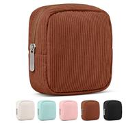 SiSiMu Petite trousse de maquillage pour sac à main - Trousse de maquillage en velours côtelé avec poche intérieure, pochette à fermeture éclair pour les essentiels, les bijoux et les câbles, parfaite