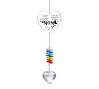 SiSinkal Attrape-soleil en forme de cœur gravé pour motifs floraux, 30,5 cm, arc-en-ciel pour carillon éolien en cristal pour fenêtre, terrasse, jardin, maman, sœur, papa (don de charité - 4)