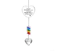 SiSinkal Attrape-soleil en forme de cœur gravé pour motifs floraux, 30,5 cm, arc-en-ciel pour carillon éolien en cristal pour fenêtre, terrasse, jardin, maman, sœur, papa (don de charité - 1)