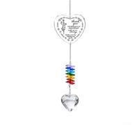 SiSinkal Attrape-soleil en forme de cœur gravé pour motifs floraux, 30,5 cm, arc-en-ciel pour carillon éolien en cristal pour fenêtre, terrasse, jardin, maman, sœur, papa (don de charité - 2)