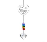 SiSinkal Attrape-soleil en forme de cœur gravé pour motifs floraux, 30,5 cm, arc-en-ciel pour carillon éolien en cristal pour fenêtre, terrasse, jardin, maman, sœur, papa (don de charité - 3)