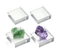 SiSinkal Blocs de présentation en acrylique transparent pour vitrine de bijoux, 7,6 x 7,6 x 2,5 cm (carré)