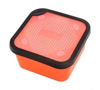 Sisinkal Boîte à appâts de pêche, design 2 en 1 avec couvercle perforé pour le rangement des appâts vivants, récipient drainant les granulés, orange, accessoire de pêche à la carpe (6,5-OS)