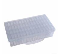SiSinkal Boîte de rangement en plastique transparent avec séparateurs réglables pour nail art, strass, bijoux, perles, maquillage, pilules (42 emplacements)