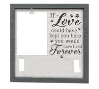 SiSinkal Cadre photo commémoratif en bois pour animal de compagnie avec porte-collier, cadre de 23 x 23 cm pour perte de chien ou chat, souvenir avec motif empreintes de pattes, polyvalent, affichage