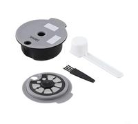Sisinkal Capsule de café réutilisable, compatible avec ensemble de machine à café Bosch, capacité de 12 g, couvercle de 60 ml, couvercle de 180 ml, cuillère et brosse, accessoire de cuisine pour la