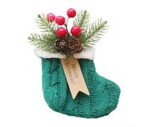 Sisinkal Chaussettes de sapin de Noël à suspendre - Décoration festive pour porte de voiture - Tissu - Carillon saisonnier - Son du vent - Toucher charmant (vert)