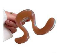 SiSinkal Cheveux ondulés minimalistes pour griffe de requin pour un chignon sûr, matériau acrylique léger pour femme (café)