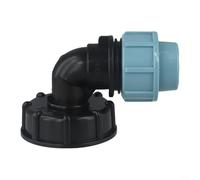 Sisinkal Connecteur de sortie coudé de tuyau d'arrosage avec adaptateur de réservoir IBC S60X6 - Raccords en polyéthylène compatibles avec système d'irrigation (sortie coudée 25 mm)