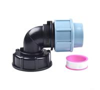 Sisinkal Connecteur de sortie coudé de tuyau d'arrosage avec adaptateur de réservoir IBC S60X6 - Raccords en polyéthylène compatibles avec système d'irrigation (sortie coudée 32 mm)