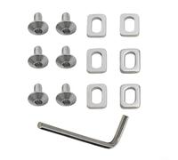 Sisinkal Crampons de pédale de vélo de route, 6 rondelles, 6 vis M5, compatibles avec KEO pour système SPD, pièces de composants de cyclisme en acier argenté avec clé à molette, kit d'outils pour vélo