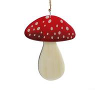 SiSinkal Décorations en bois en forme de champignon à suspendre pour sapin de Noël, décoration moderne minimaliste en bois naturel (D)