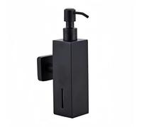 Sisinkal Distributeur de savon mural de 250 ml en acier inoxydable pour salle de bain, gel douche, shampooing, pompe avec supports de montage pour maison, hôtel, usage commercial (noir)