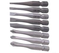 SiSinkal Embouts de tournevis cruciformes fendus à tige hexagonale de 50 mm, en alliage d'acier PH1, PH2, PH3, SL3-SL6, finition phosphate noire pour perceuse électrique et outils à main, gris (PH0)