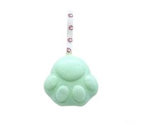 SiSinkal Éponge de bain douce en forme de patte de chat pour bébés avec matériau élastique hydrophile pour un gommage doux et un moment de bain amusant avec design à suspendre à séchage rapide (vert)