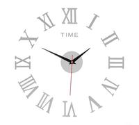 SiSinkal Horloge murale lumineuse en acrylique silencieuse sans tic-tac - Grande décoration avec chiffres phosphorescents pour salon, chambre à coucher, maison, bureau, école - Argenté