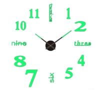 SiSinkal Horloge murale silencieuse 3D DIY sans cadre en acrylique grands chiffres arabes 60-90 cm facile à installer pour salon, chambre à coucher, bureau (lumineuse)