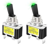 SiSinkal Interrupteur de Voiture SPST 12 V 30 A ASW-07D-2 2 Positions 3 Broches on Off avec LED pour systèmes électriques de Camping-Car (Rouge)