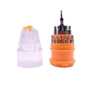 SiSinkal Jeu de tournevis de précision 31 en 1 avec tournevis Torx hexagonal, embouts Phillips pour ordinateur, réparation de téléphone, poignée antidérapante en acier 45 # et boîte de rangement pour
